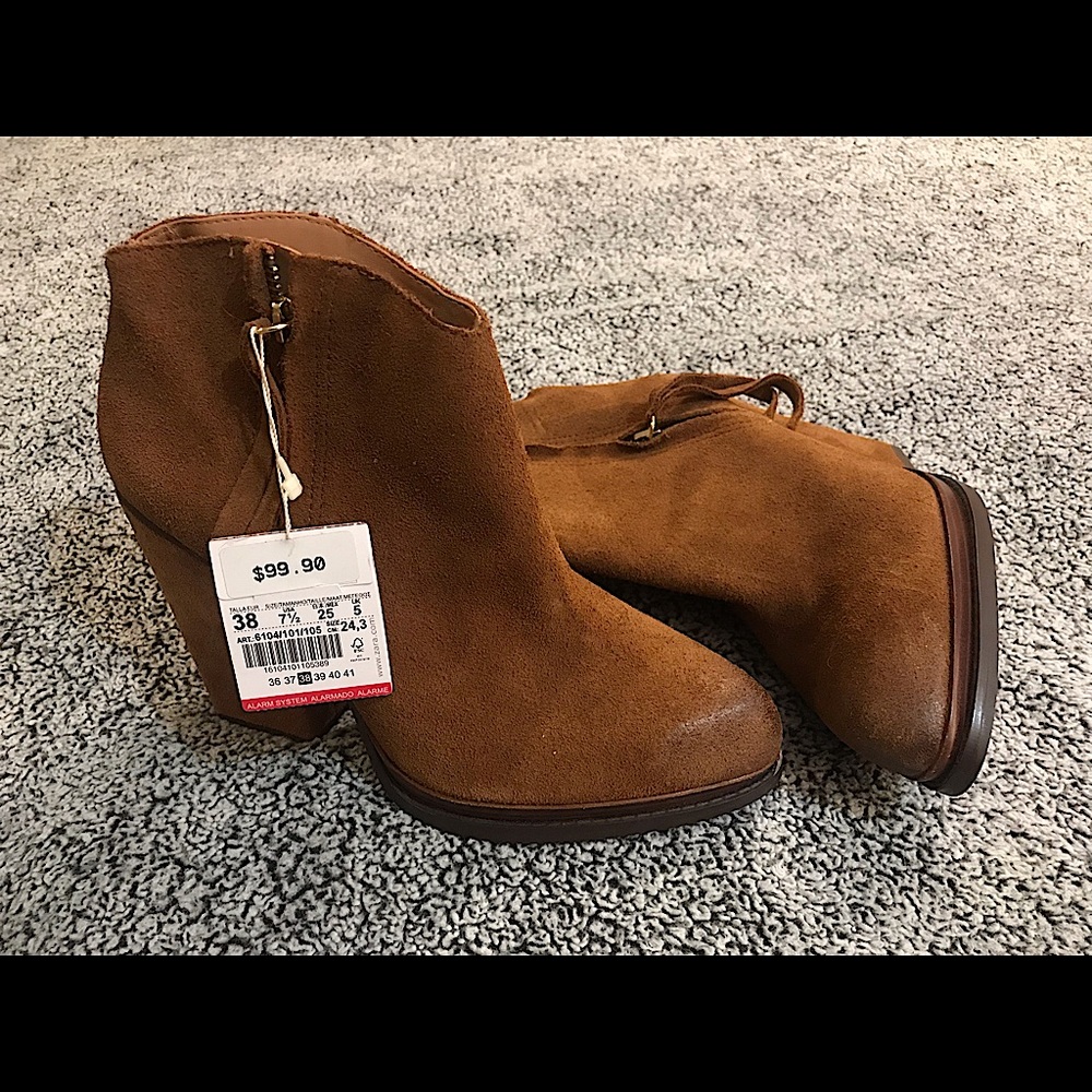Zara Brown Ankle Booties